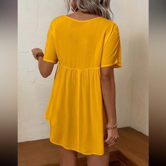 Boho Floral Embroidered Short Sleeve Oversized Blouse - Picture 11 of 12